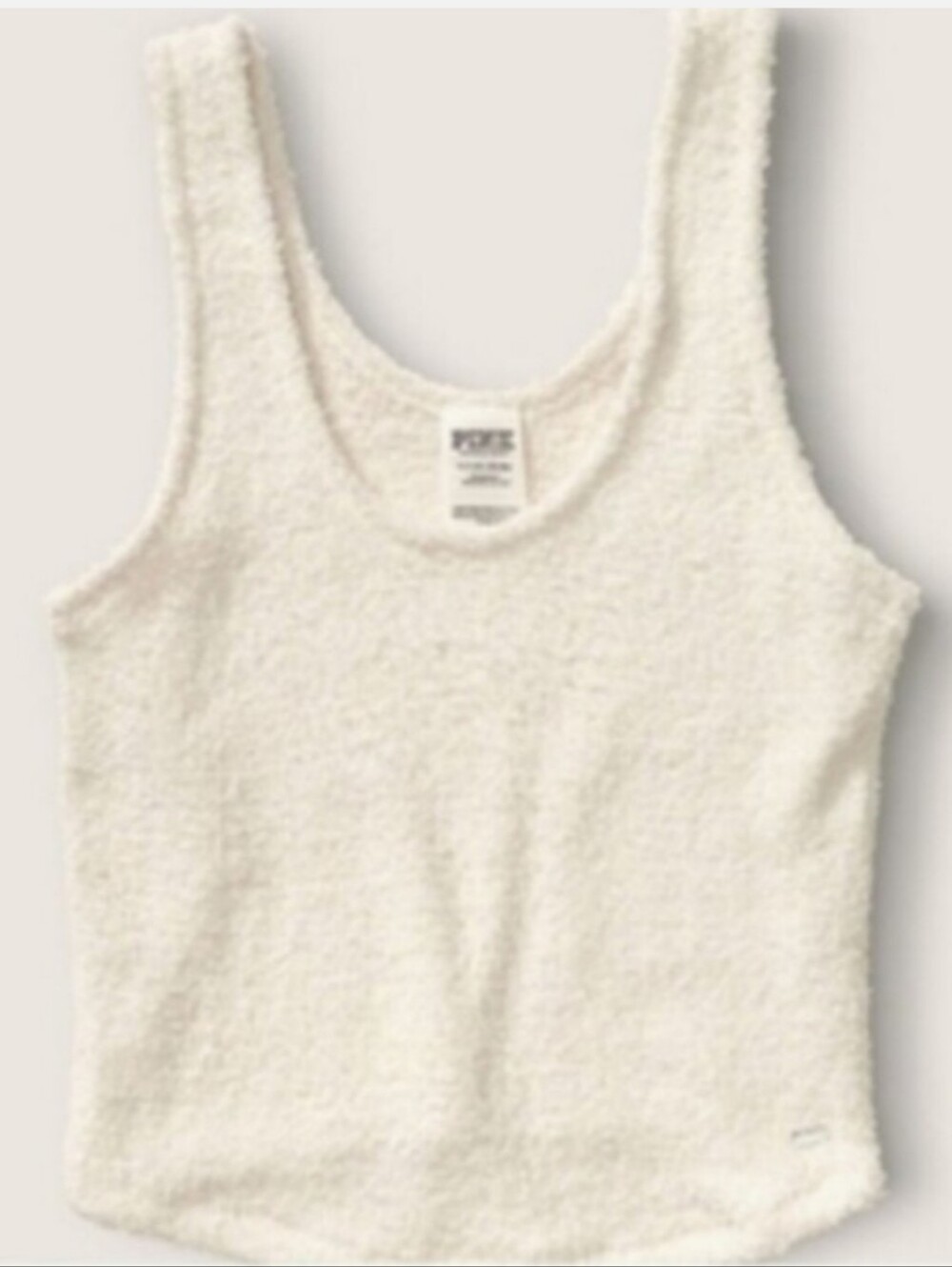 Victoria's secret pink Crop cozy sleep tank CREAM MEDIUM